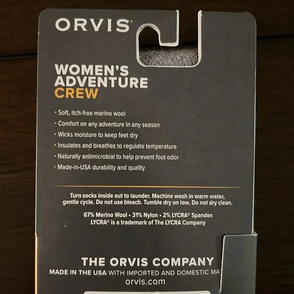 Orvis Merino Wool Crew Hiking Socks - Picture 3 of 3